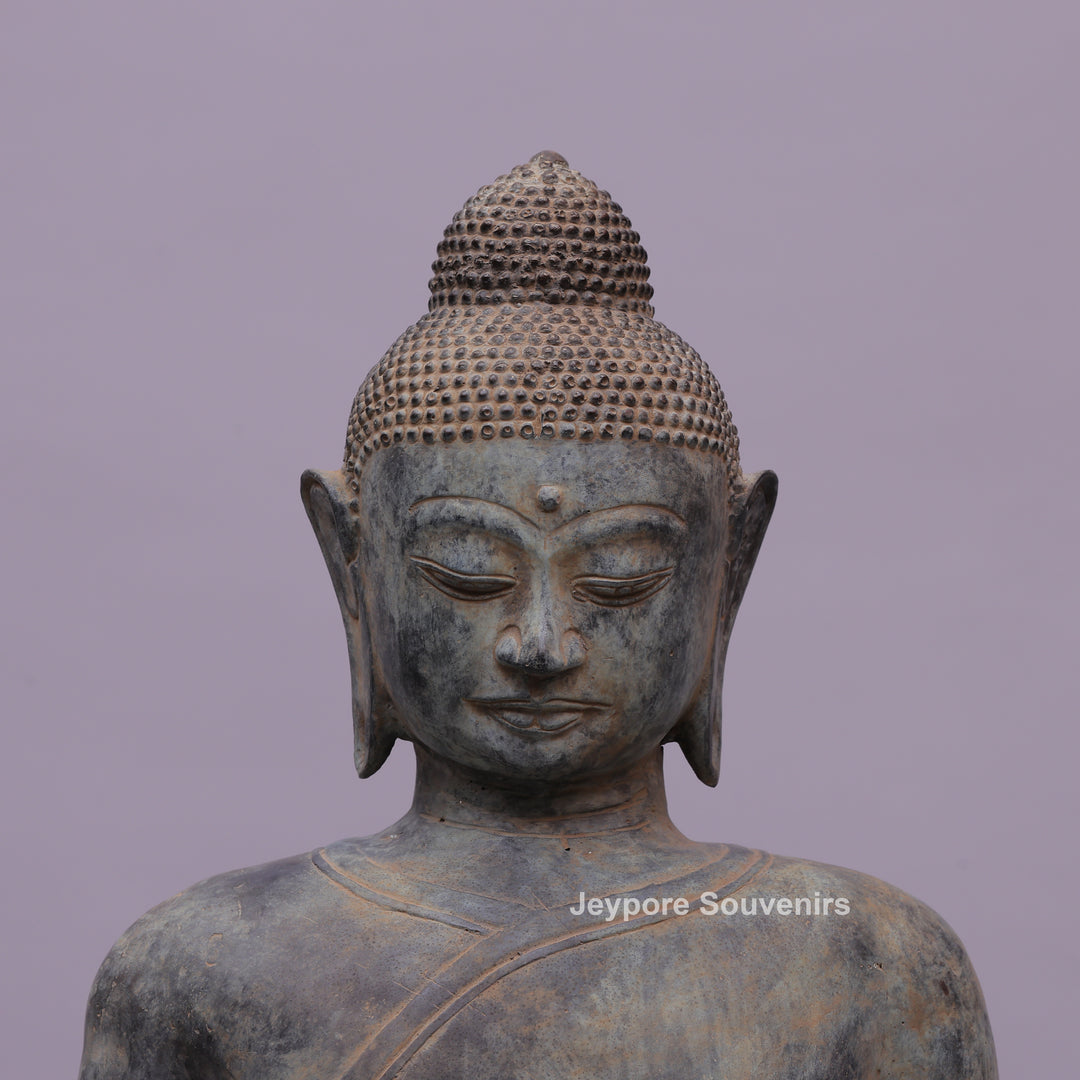 Standing Buddha Bronze Statue in the Abhaya Mudra