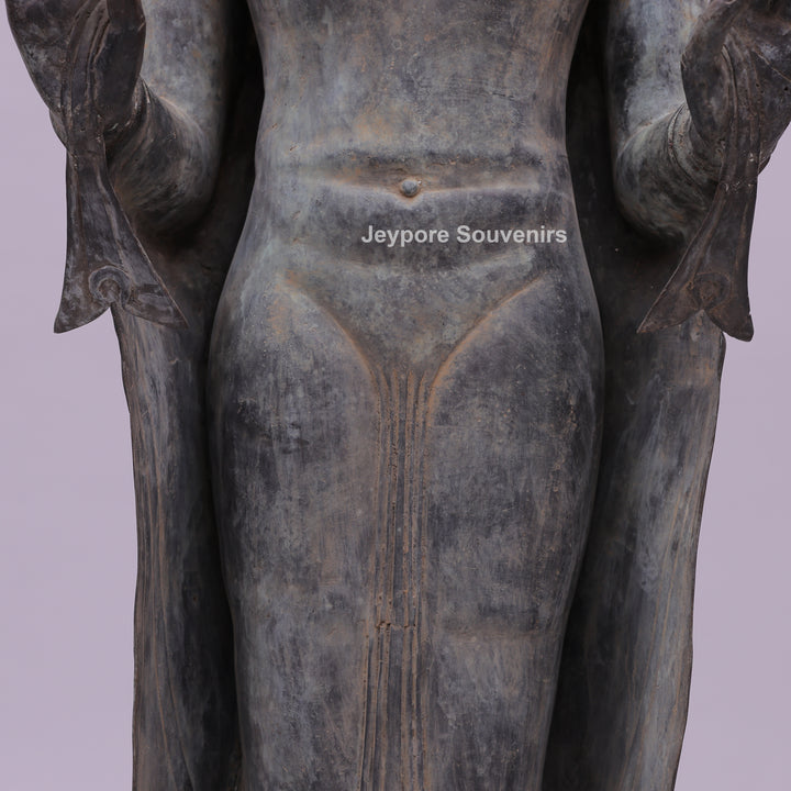 Standing Buddha Bronze Statue in the Abhaya Mudra