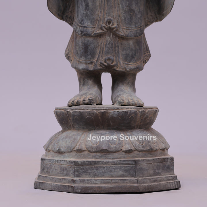Standing Buddha Bronze Statue in the Abhaya Mudra