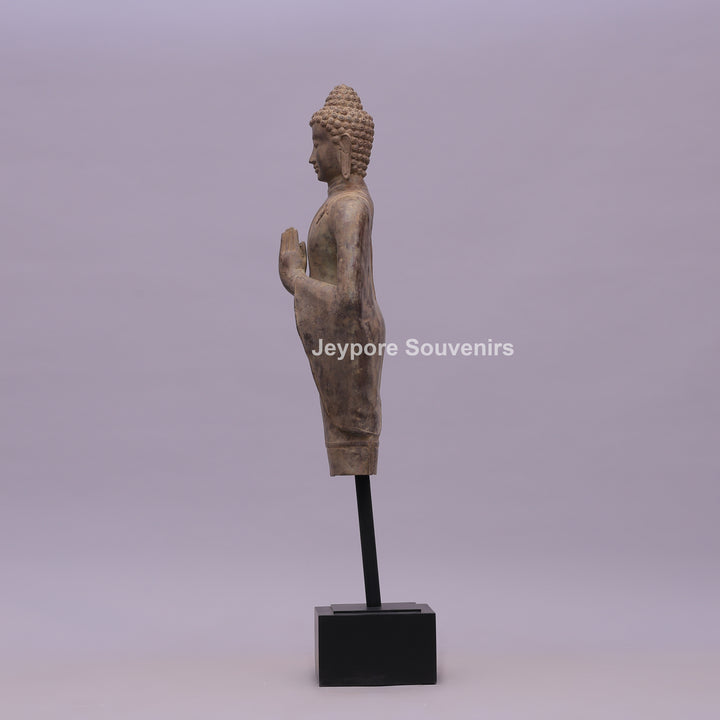 Standing Thai Dvaravati Buddha Bronze Statue