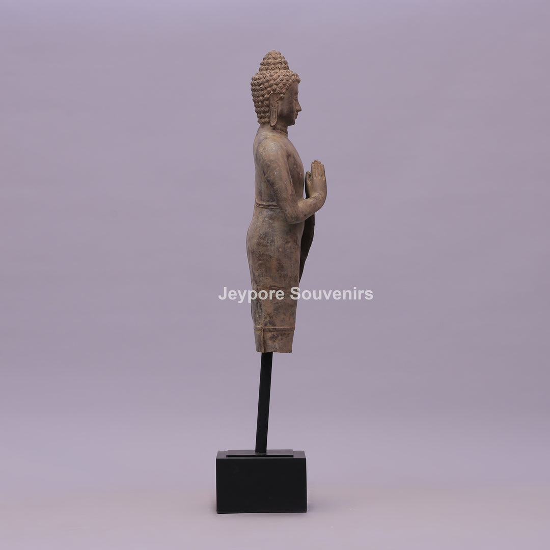 Standing Thai Dvaravati Buddha Bronze Statue