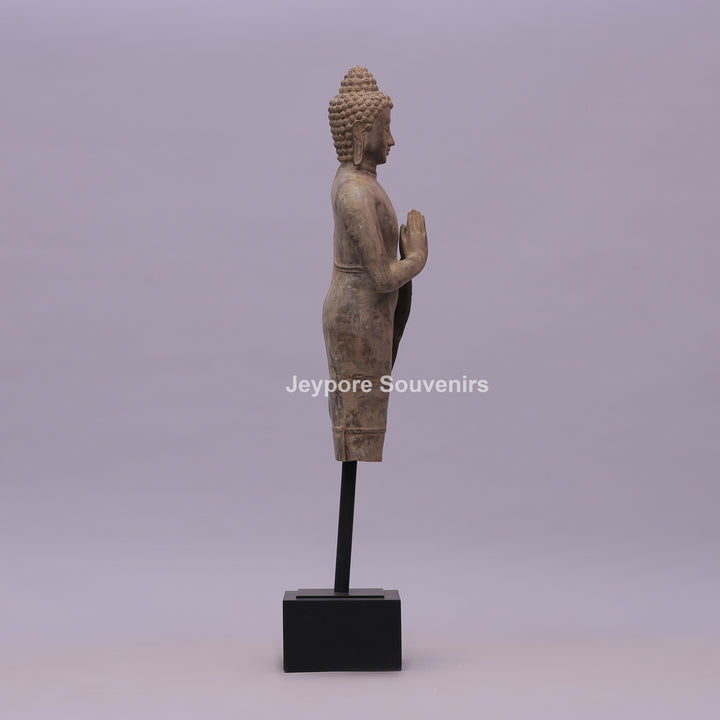 Standing Thai Dvaravati Buddha Bronze Statue