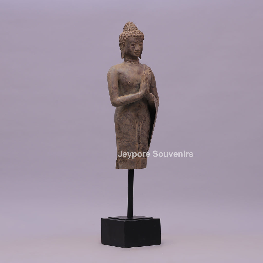 Standing Thai Dvaravati Buddha Bronze Statue