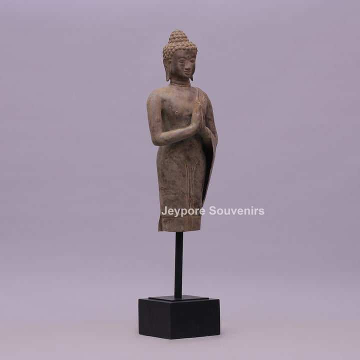 Standing Thai Dvaravati Buddha Bronze Statue