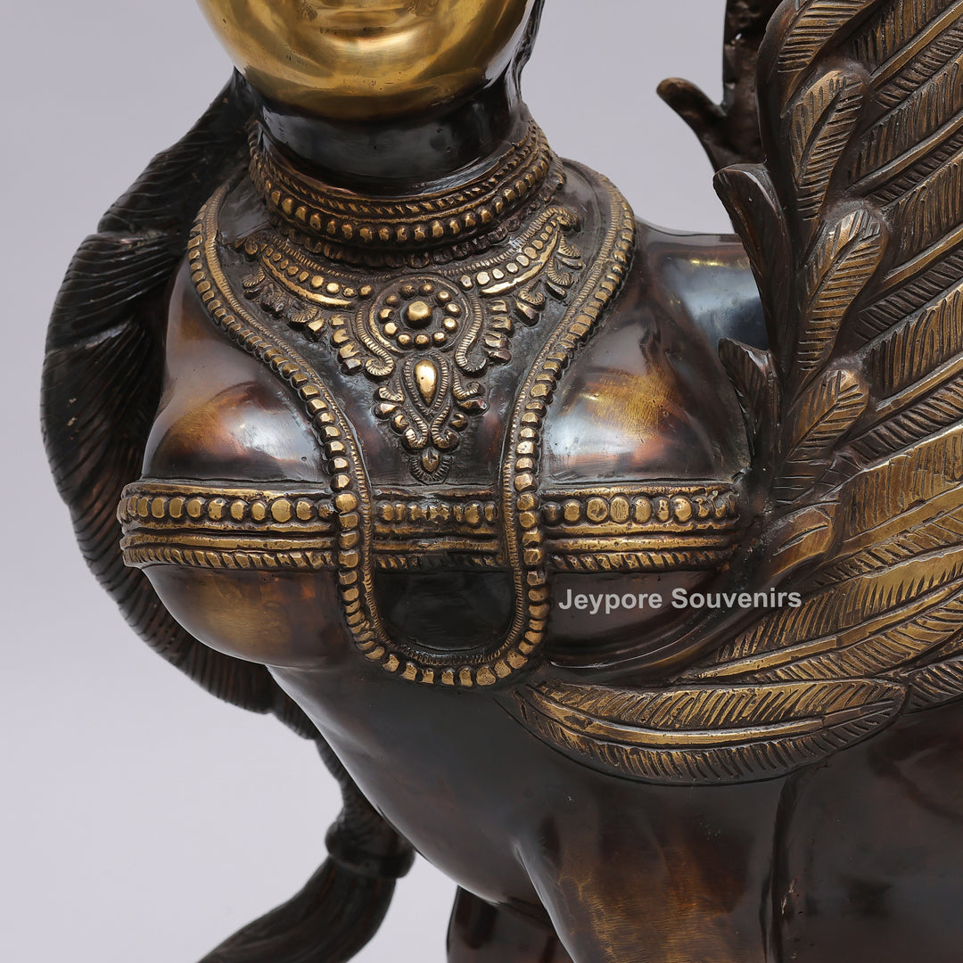 Handcrafted Brass Kamadhenu Statue with Wings &amp; Ornate Tail