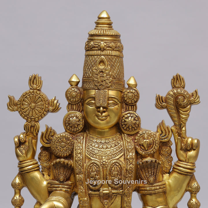 Handcrafted Brass Lord Venkateswara (Tirupati Balaji) Statue