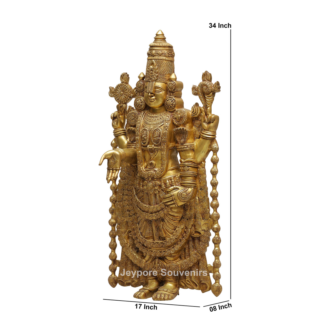 Handcrafted Brass Lord Venkateswara (Tirupati Balaji) Statue