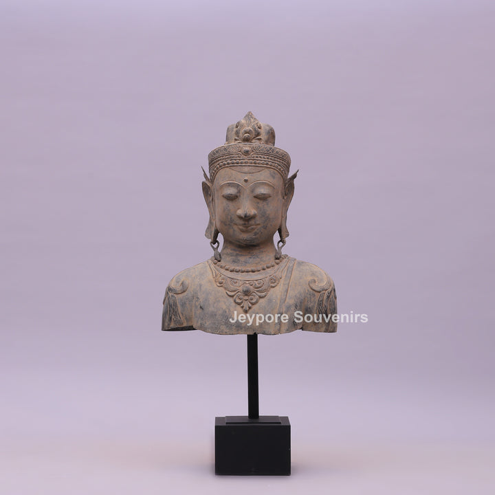 Thai Buddha Head Fragment Ayutthaya Bronze Statue