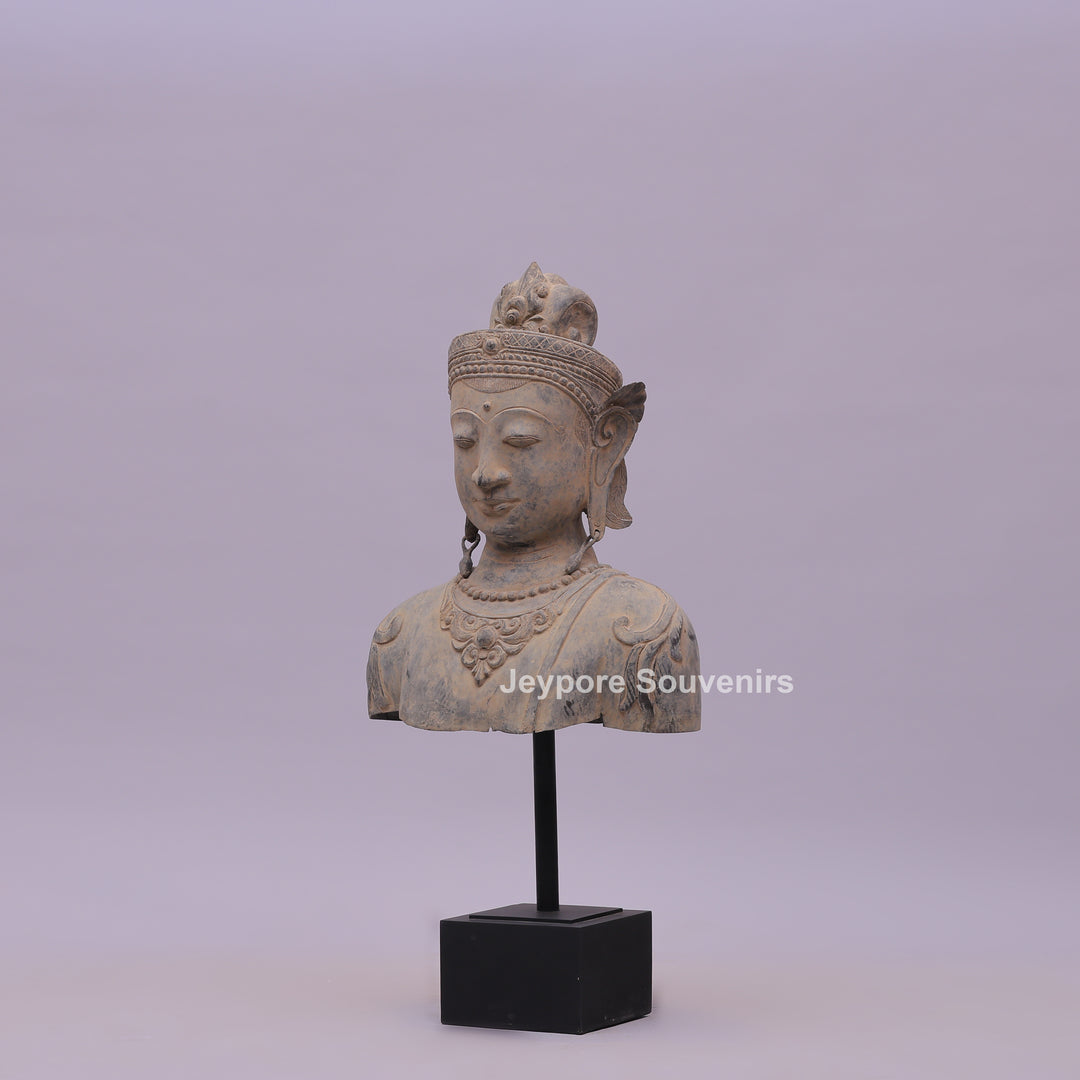 Thai Buddha Head Fragment Ayutthaya Bronze Statue