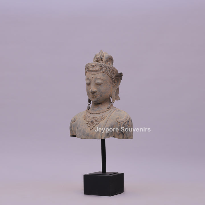 Thai Buddha Head Fragment Ayutthaya Bronze Statue