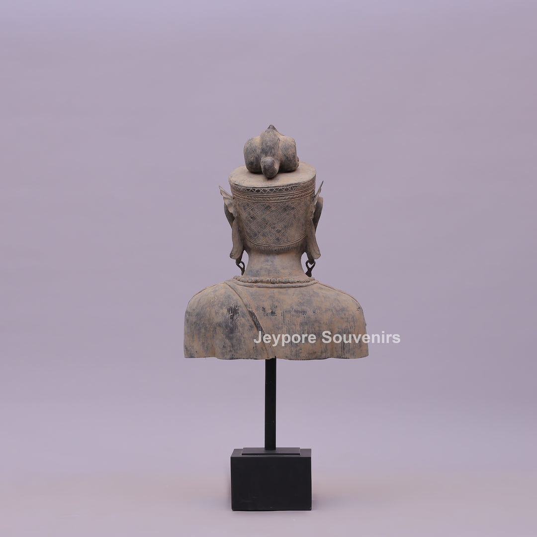 Thai Buddha Head Fragment Ayutthaya Bronze Statue