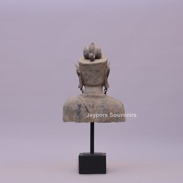 Thai Buddha Head Fragment Ayutthaya Bronze Statue