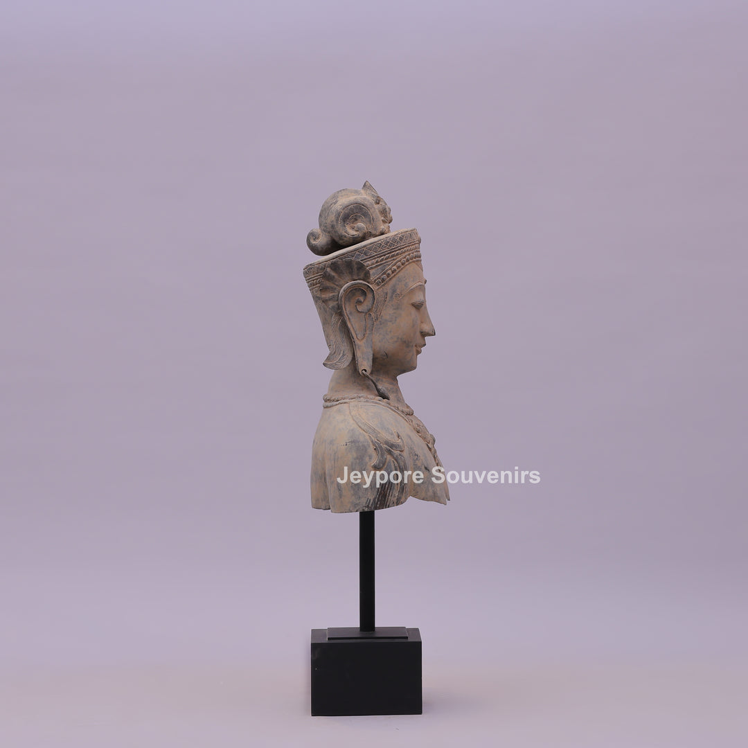 Thai Buddha Head Fragment Ayutthaya Bronze Statue