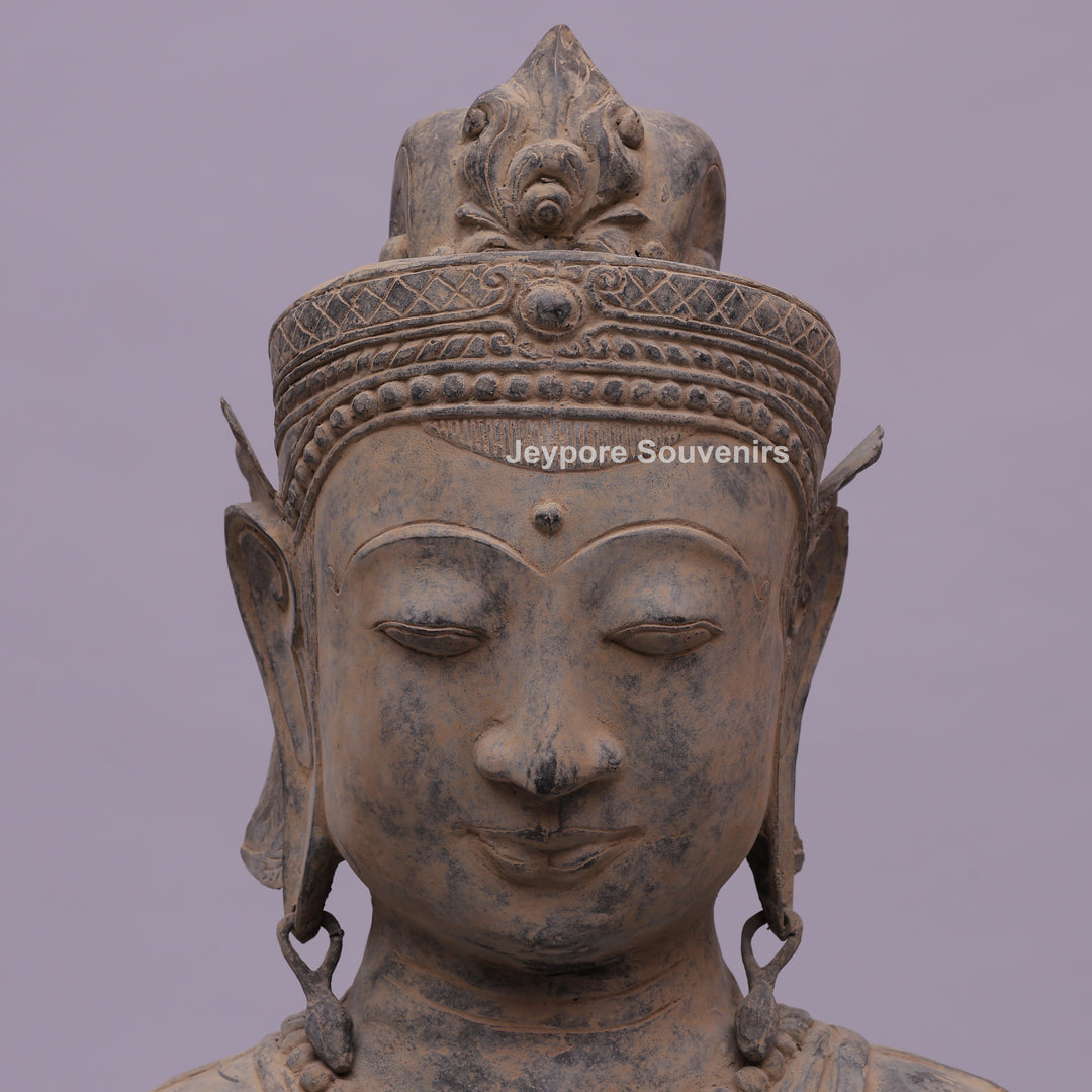 Thai Buddha Head Fragment Ayutthaya Bronze Statue