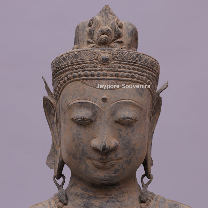 Thai Buddha Head Fragment Ayutthaya Bronze Statue
