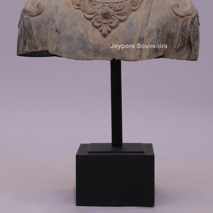 Thai Buddha Head Fragment Ayutthaya Bronze Statue