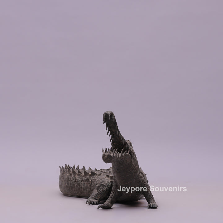 Bronze Crocodile Sculpture