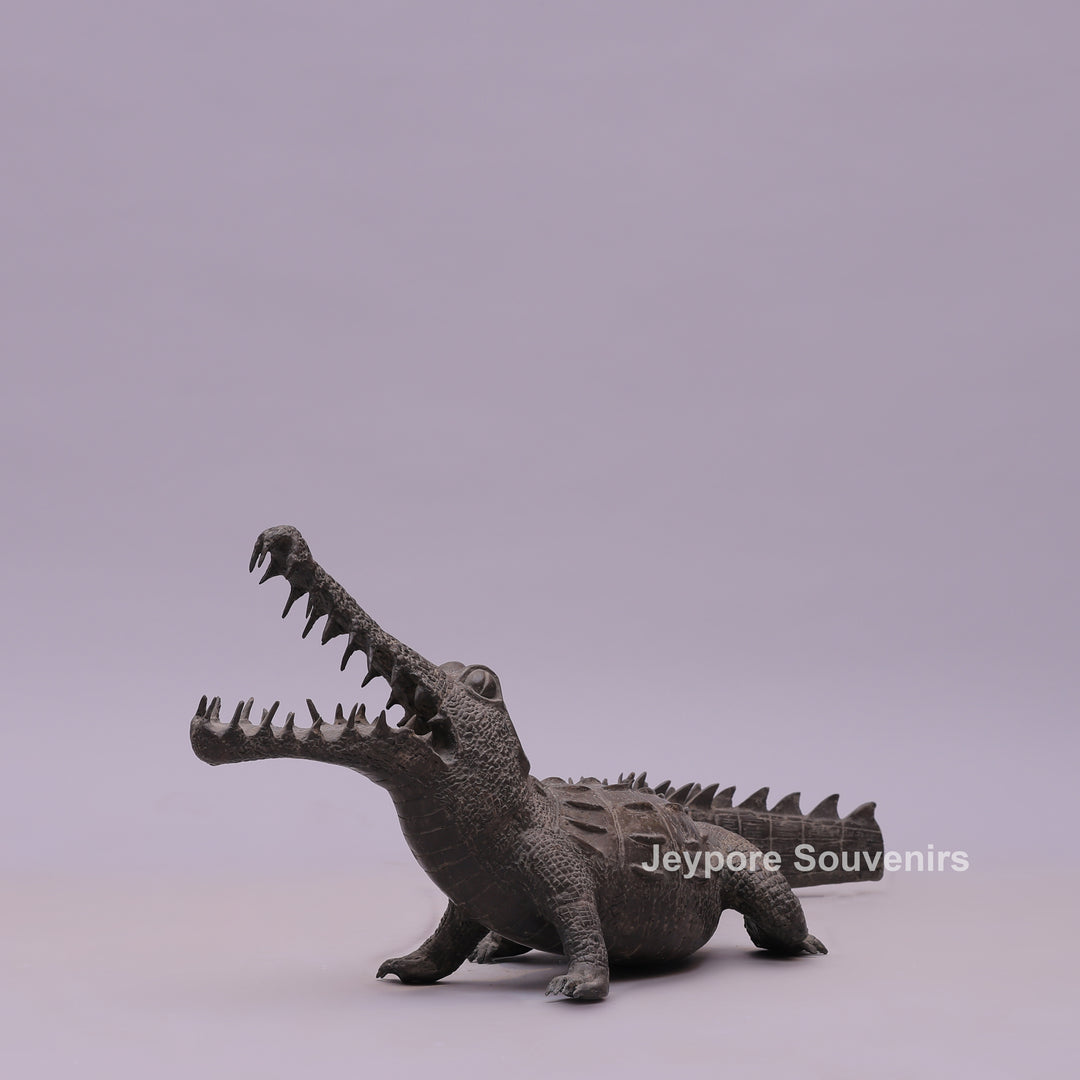 Bronze Crocodile Sculpture