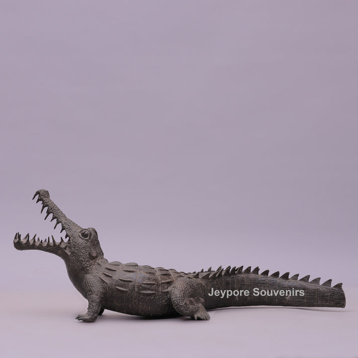 Bronze Crocodile Sculpture