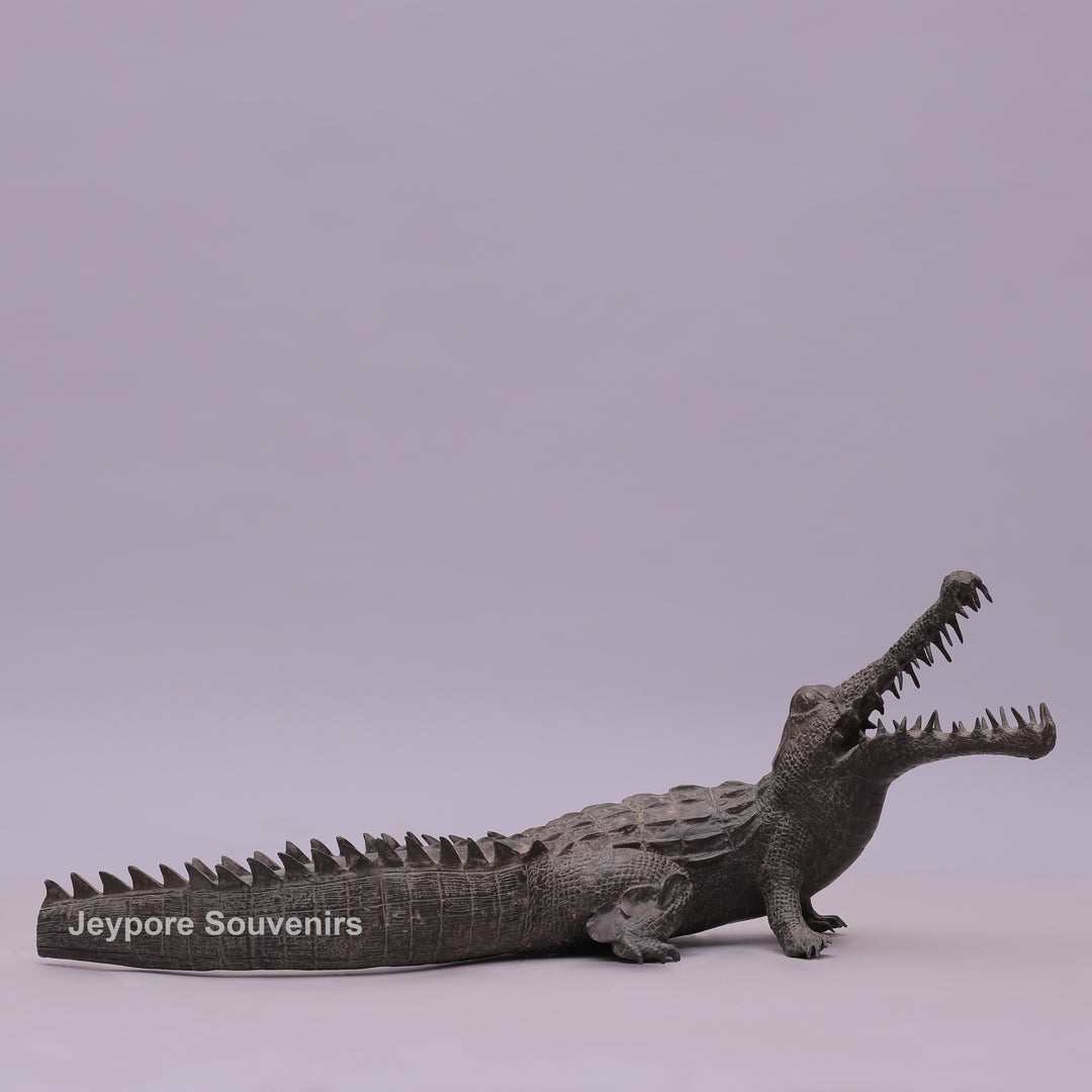 Bronze Crocodile Sculpture