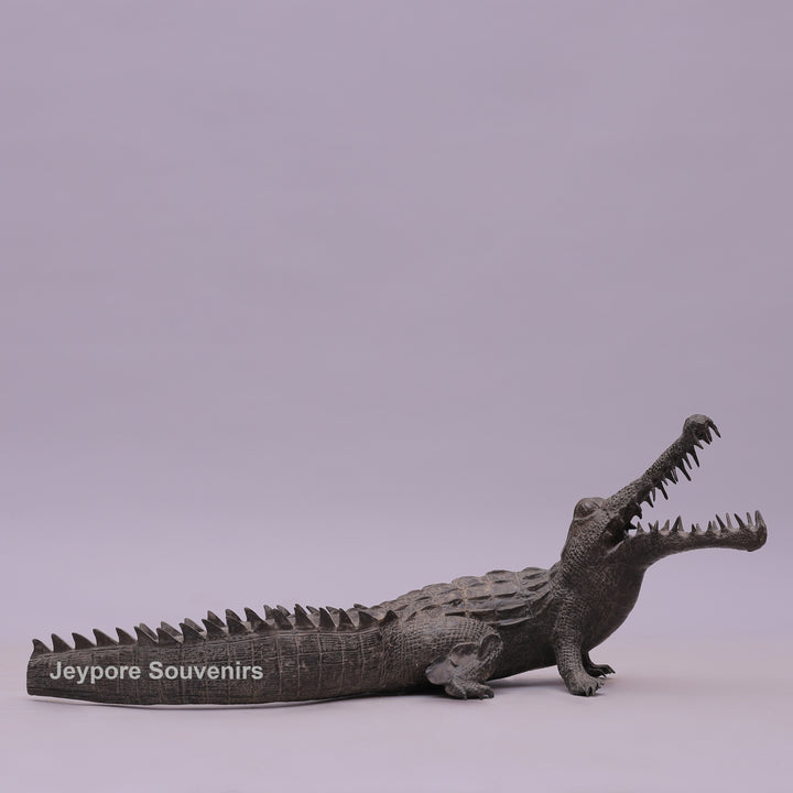 Bronze Crocodile Sculpture