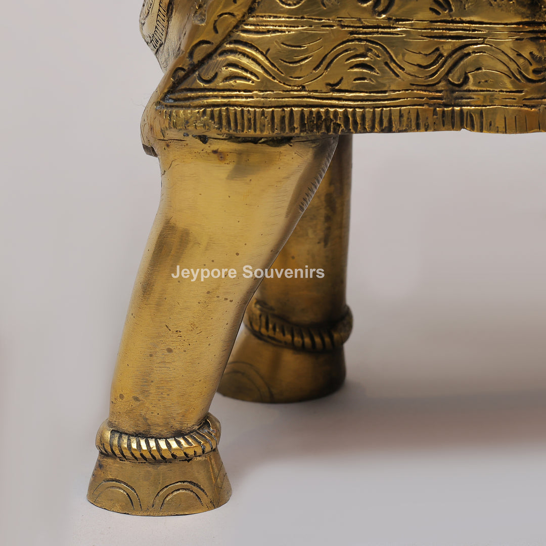 Handcrafted Brass Elephant Urli Bowl with Hanging Bells