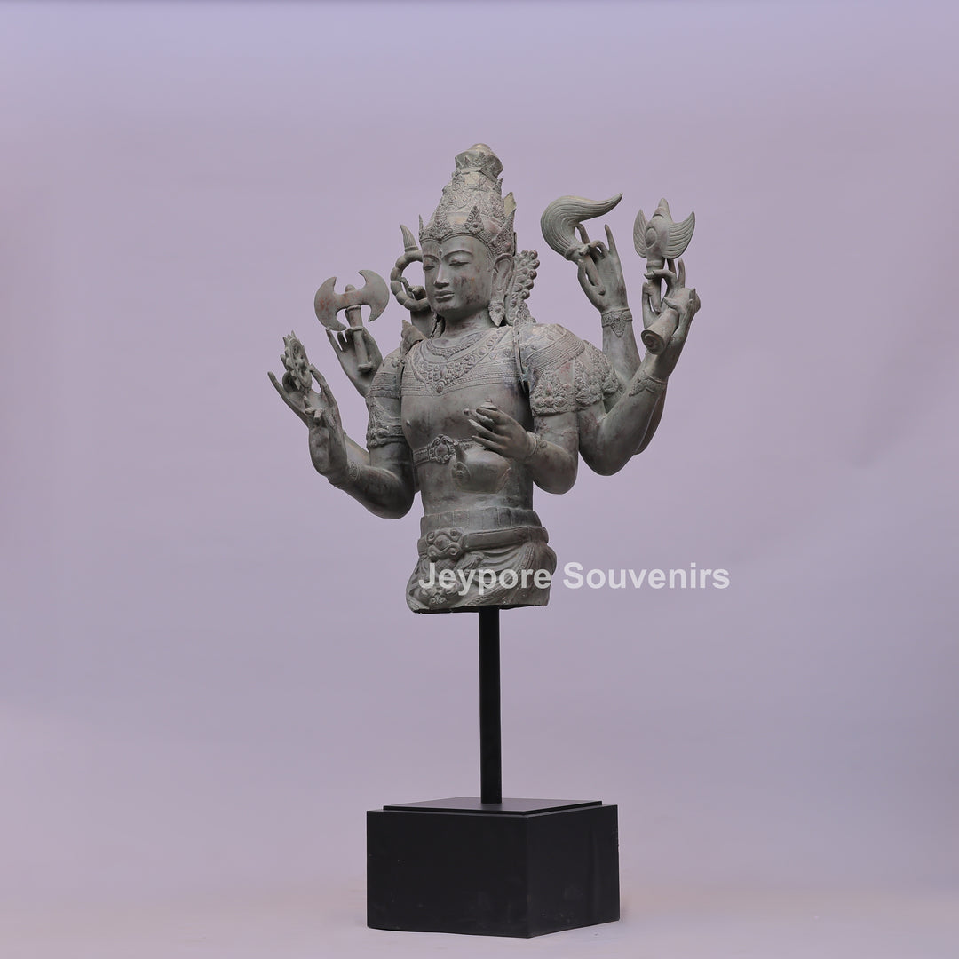 Eight-Armed Vishnu Bronze Statue