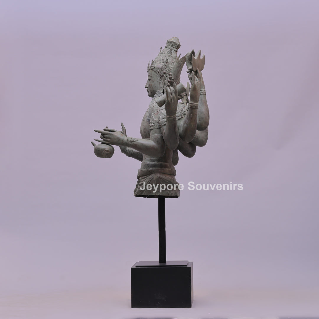 Eight-Armed Vishnu Bronze Statue