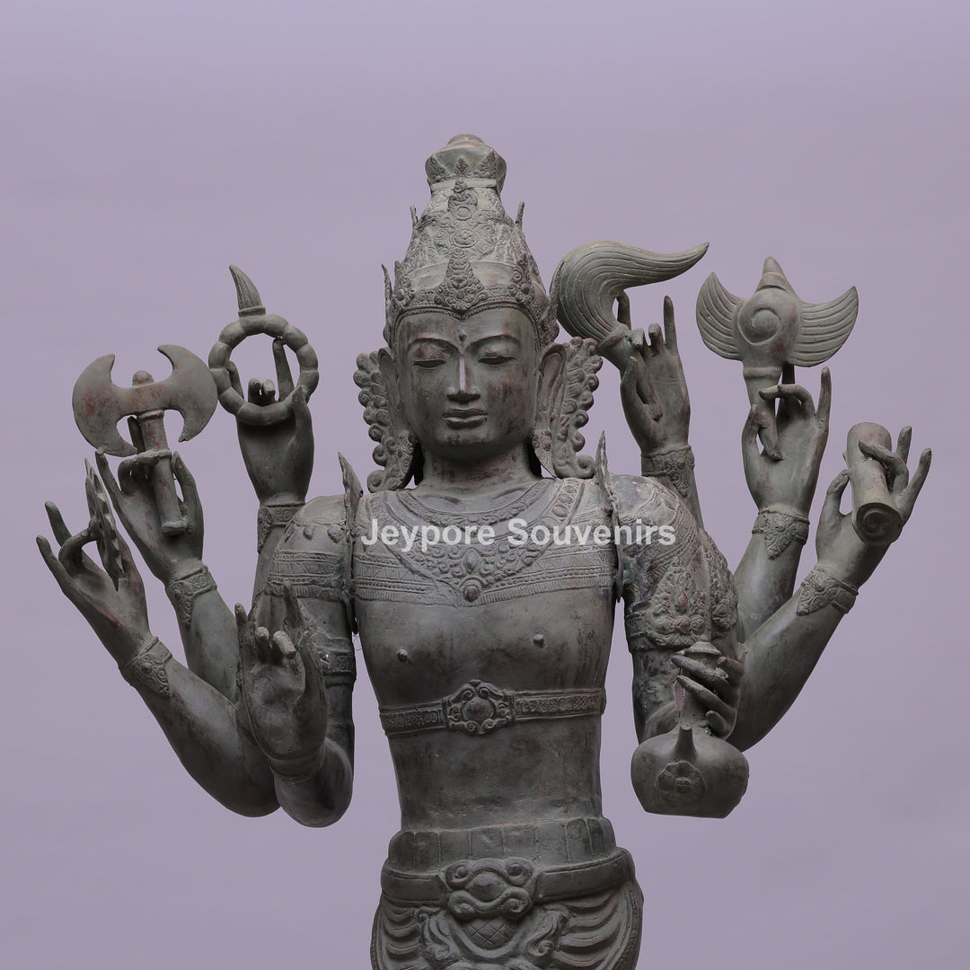 Eight-Armed Vishnu Bronze Statue