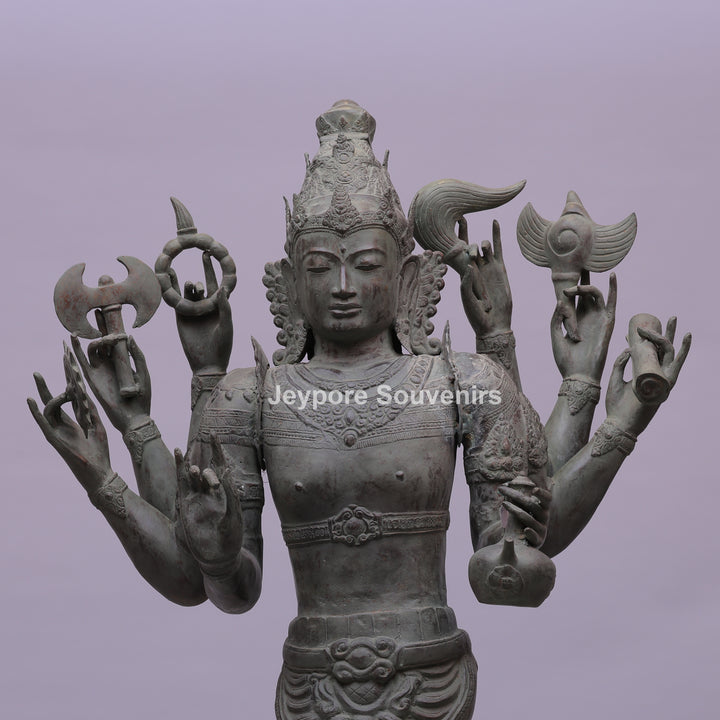 Eight-Armed Vishnu Bronze Statue