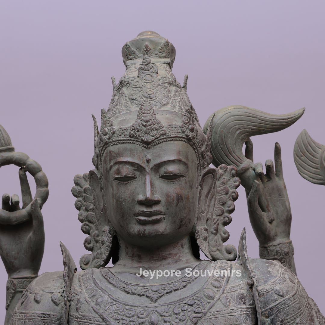 Eight-Armed Vishnu Bronze Statue