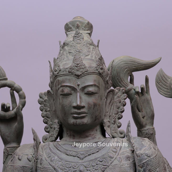 Eight-Armed Vishnu Bronze Statue