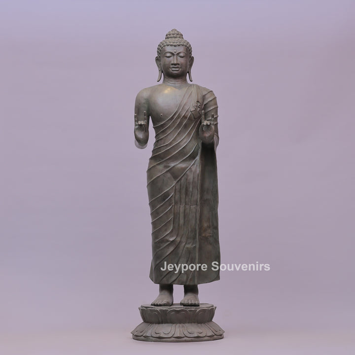 Standing Buddha Ancient Gandhara Style Bronze Statue