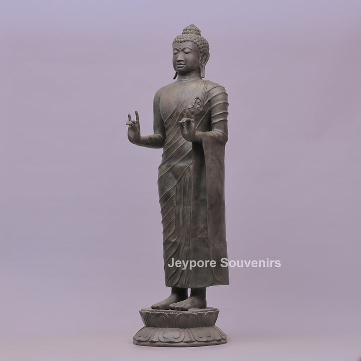 Standing Buddha Ancient Gandhara Style Bronze Statue