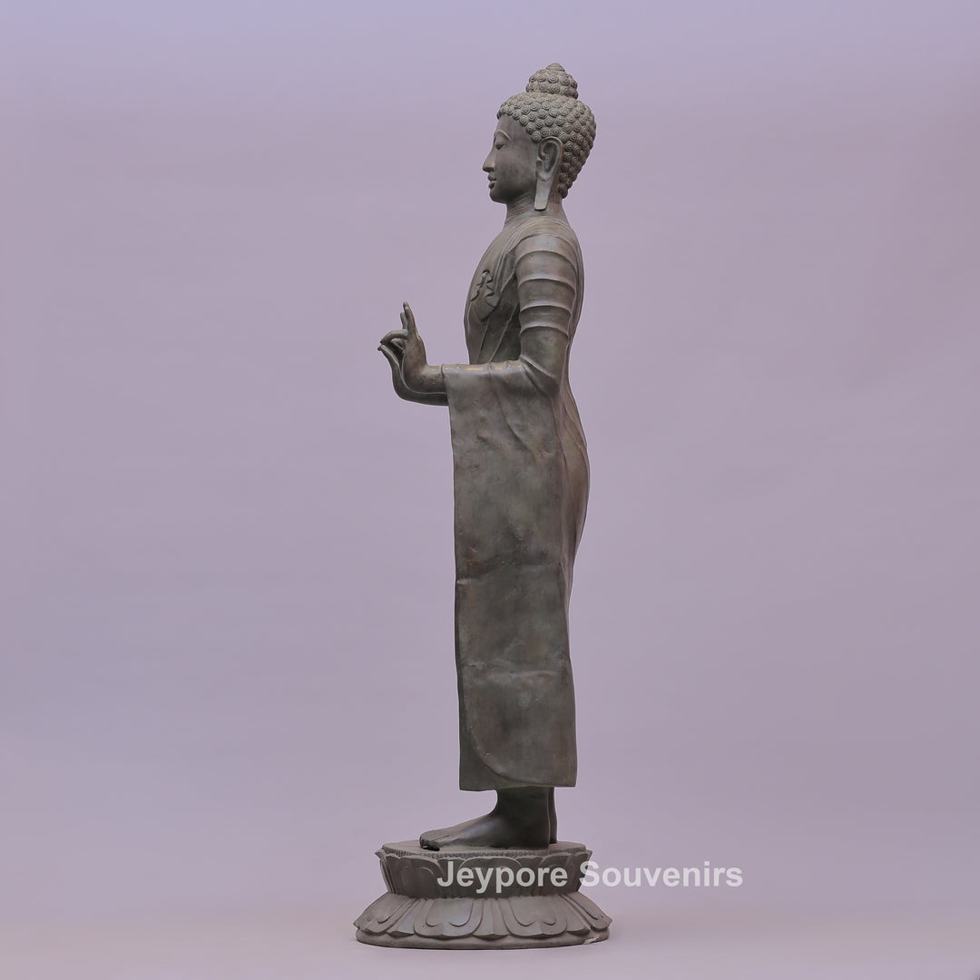 Standing Buddha Ancient Gandhara Style Bronze Statue
