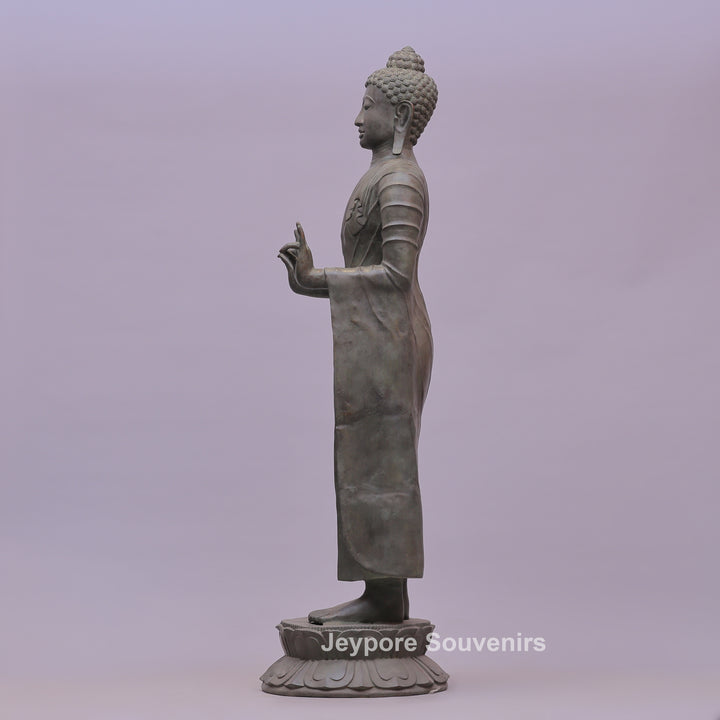 Standing Buddha Ancient Gandhara Style Bronze Statue