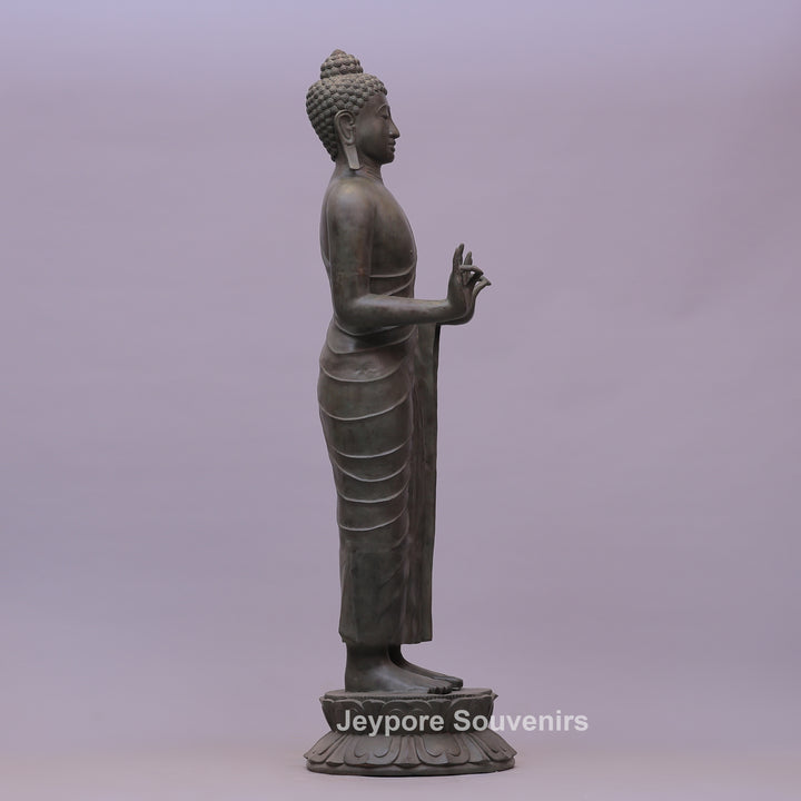 Standing Buddha Ancient Gandhara Style Bronze Statue