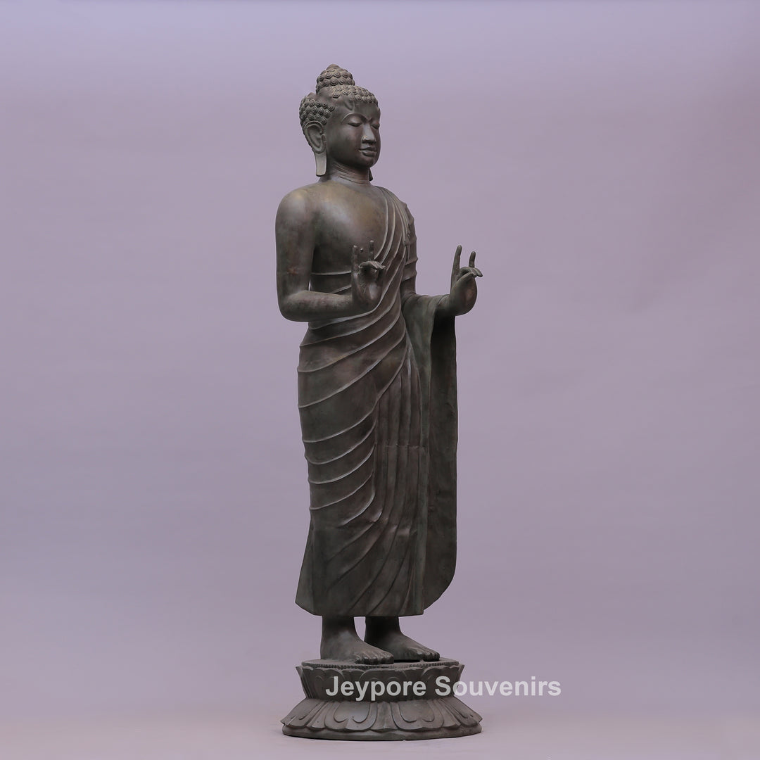 Standing Buddha Ancient Gandhara Style Bronze Statue