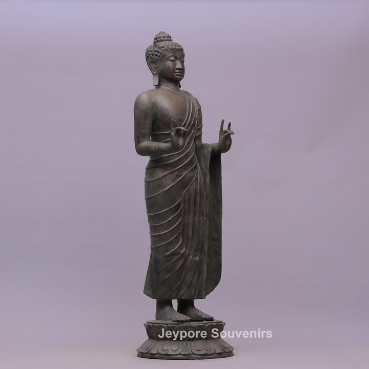 Standing Buddha Ancient Gandhara Style Bronze Statue