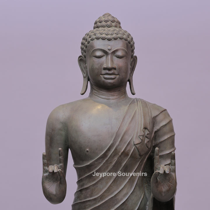 Standing Buddha Ancient Gandhara Style Bronze Statue