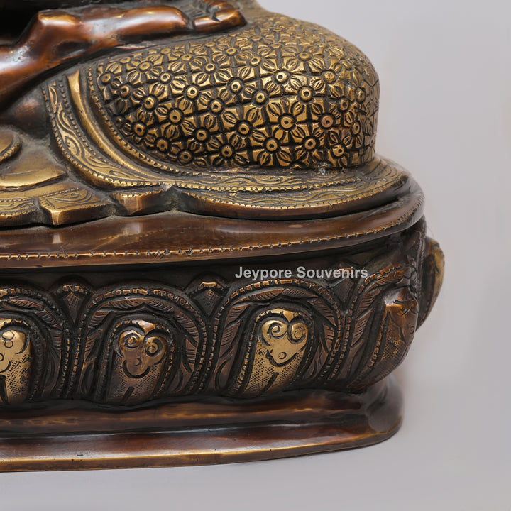 Handcrafted Brass Buddha Statue Under Bodhi Tree