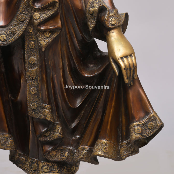 Handcrafted Large Brass Standing Buddha Statue