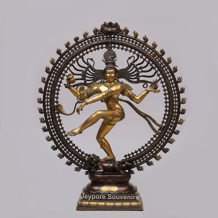 Handcrafted Brass Lord Shiva (Nataraja) Statue with Prabha Mandala