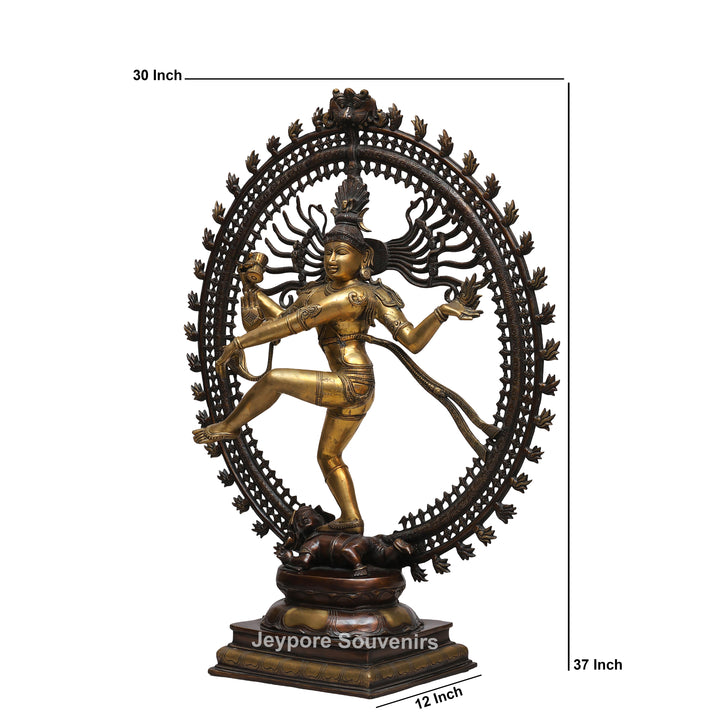 Handcrafted Brass Lord Shiva (Nataraja) Statue with Prabha Mandala