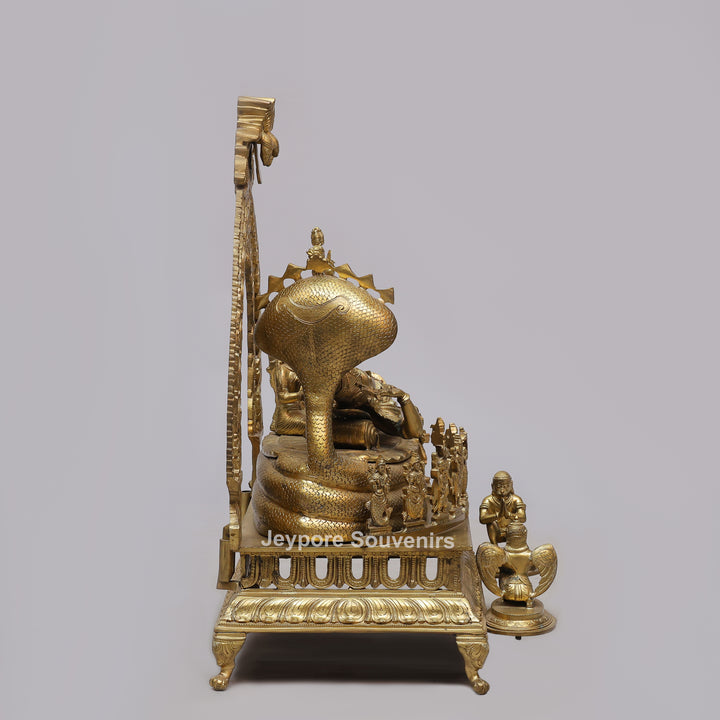 Handcrafted Anantashayana Vishnu On Sheshnag with Royal Arch Sculpture