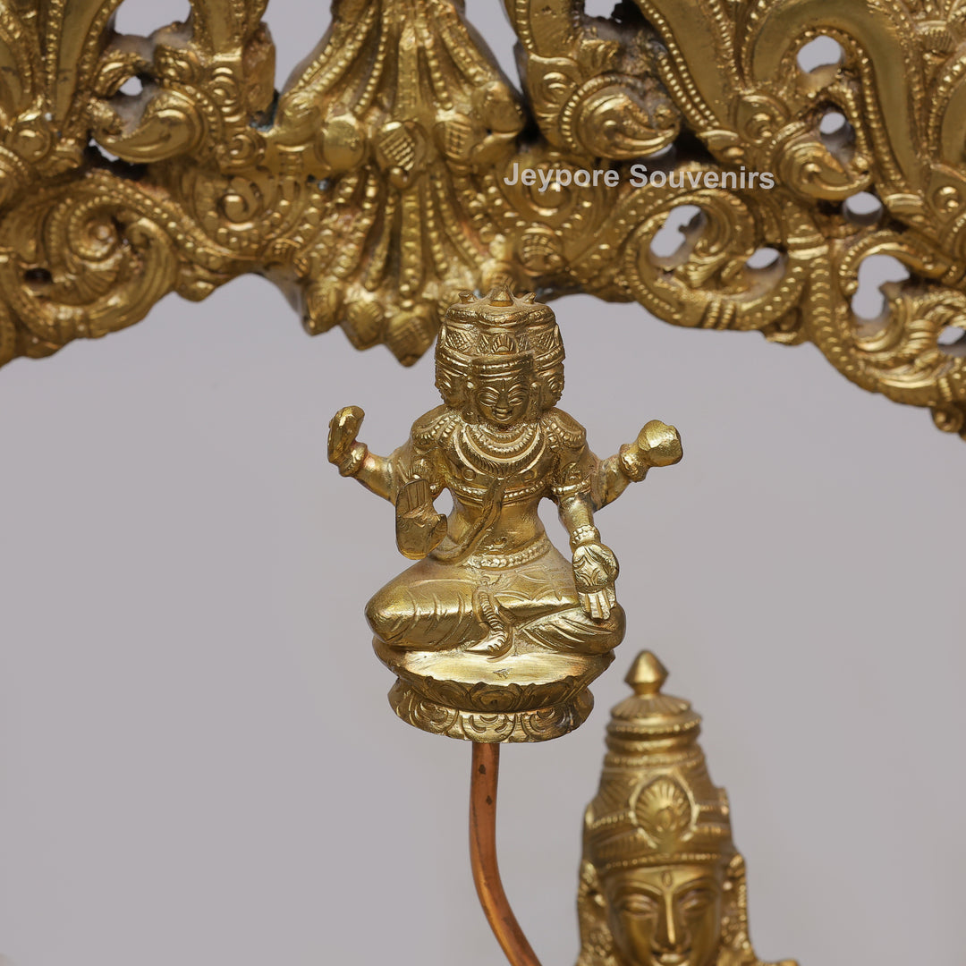 Handcrafted Anantashayana Vishnu On Sheshnag with Royal Arch Sculpture