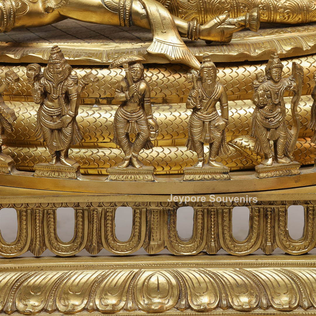 Handcrafted Anantashayana Vishnu On Sheshnag with Royal Arch Sculpture