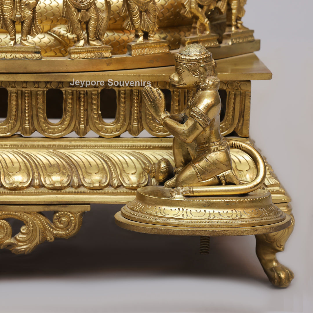 Handcrafted Anantashayana Vishnu On Sheshnag with Royal Arch Sculpture