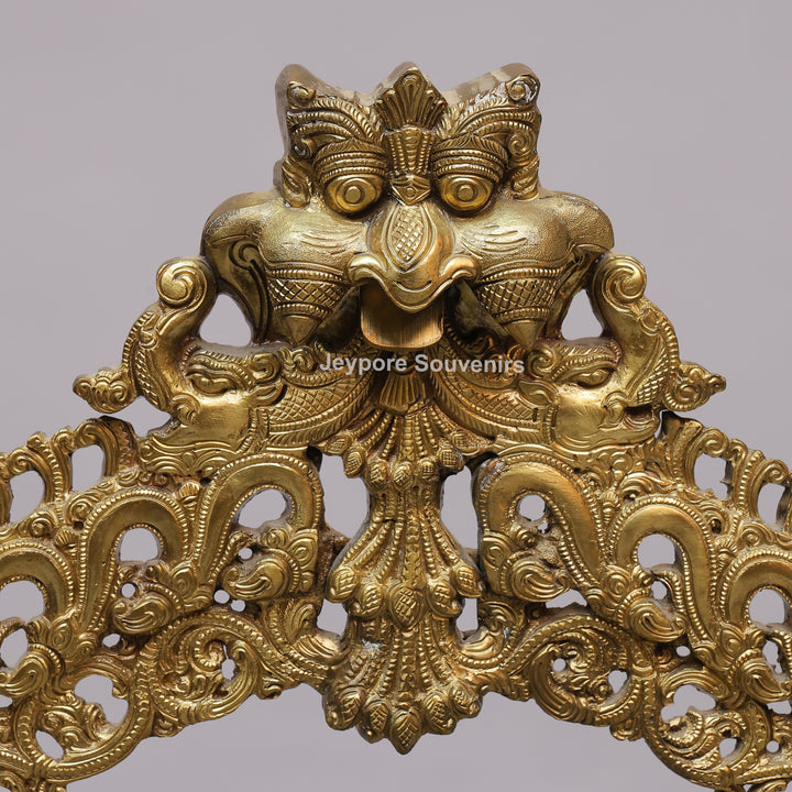 Handcrafted Brass Lord Vishnu Idol with Prabhavali Arch