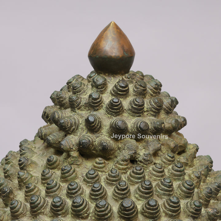 Handcrafted Antique Brass Buddha Head Sculpture